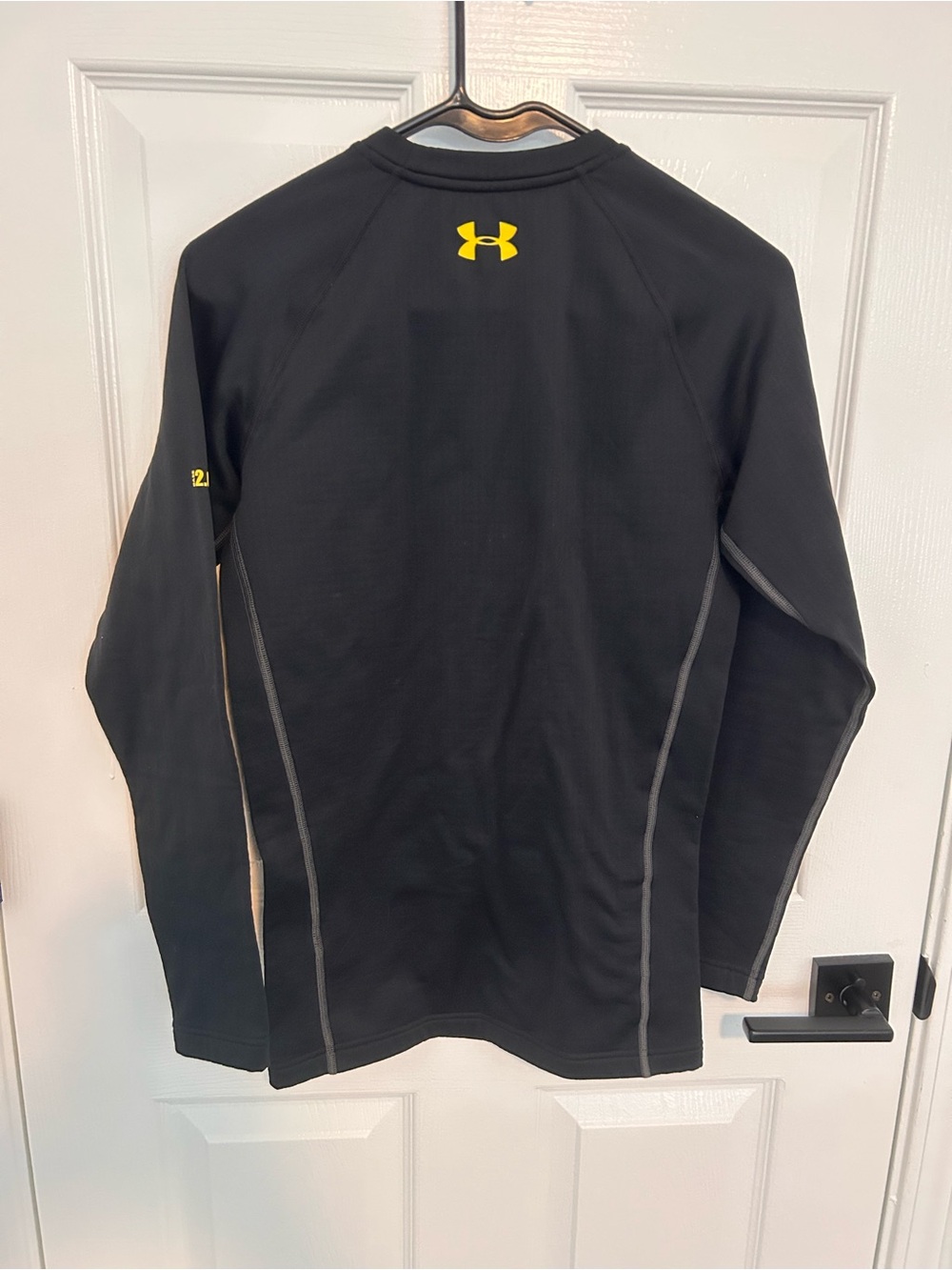 Under Armour Black Long-Sleeve Cold Gear Top with Yellow Logo